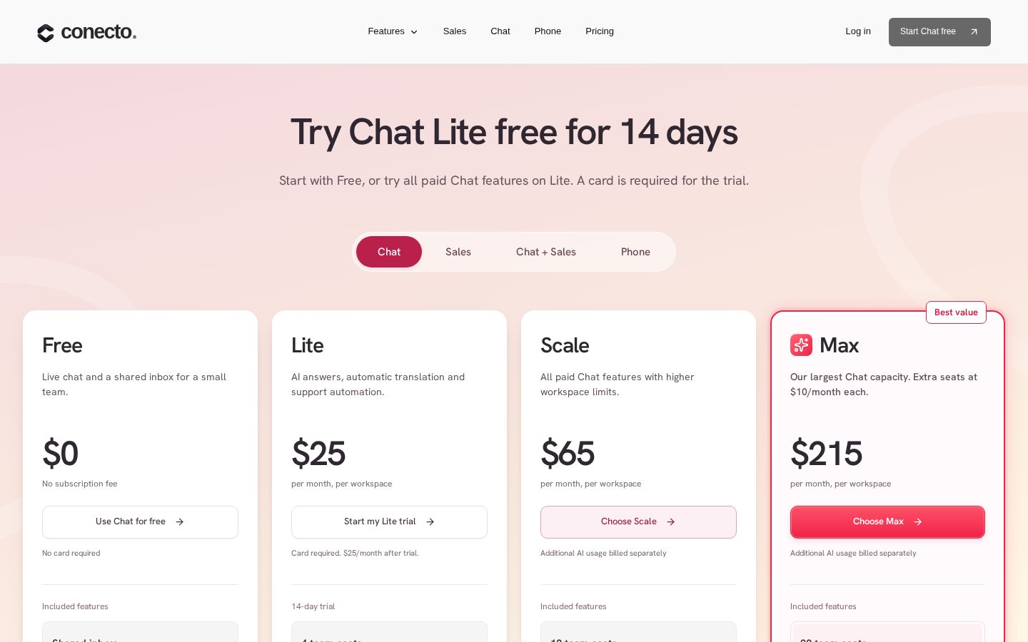 Conecto Pricing