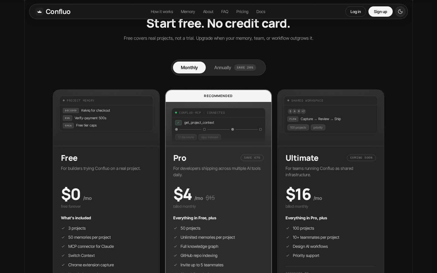 Confluo Pricing