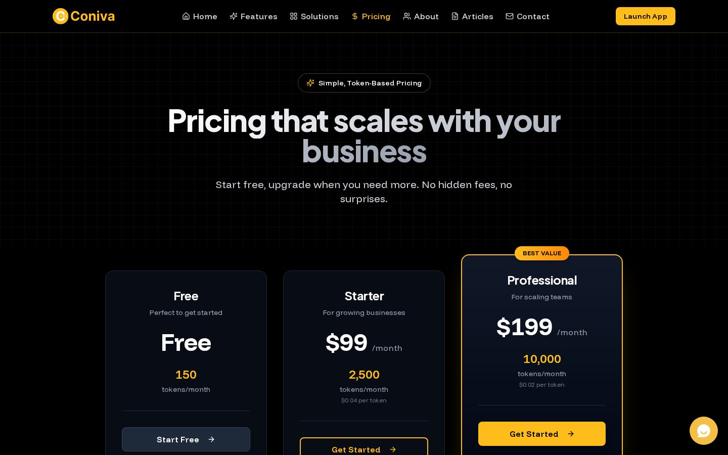 Coniva AI Pricing
