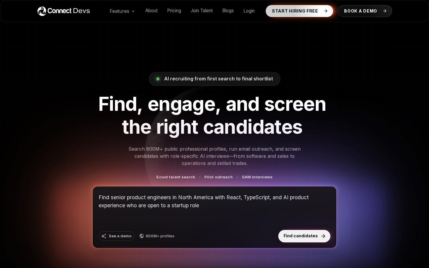 ConnectDevs Homepage