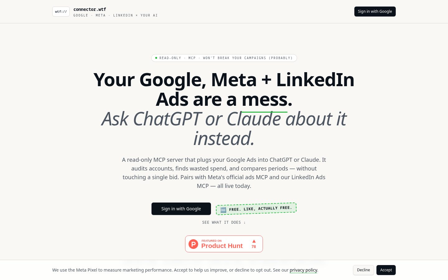 Connector.wtf Homepage
