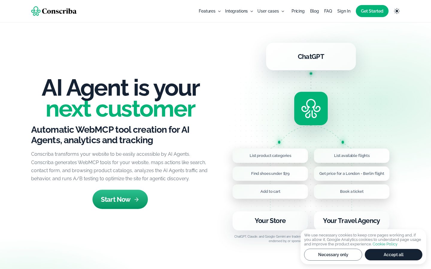 Conscriba - create WebMCP automatically Homepage