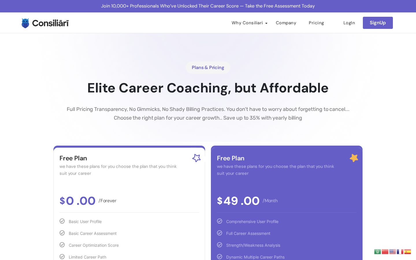 Consiliari AI Pricing