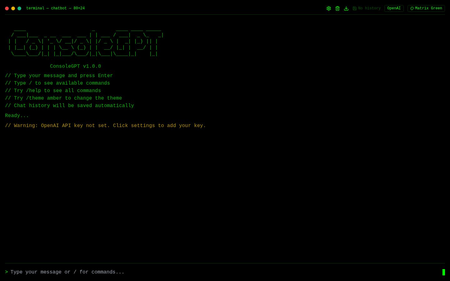 ConsoleGPT Homepage