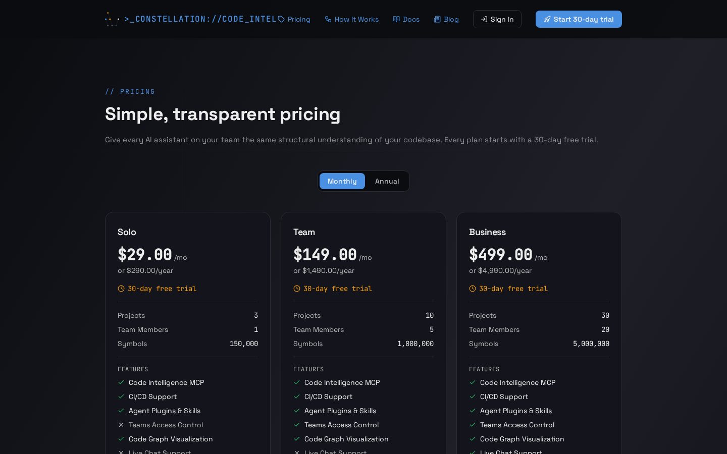 Constellation Pricing