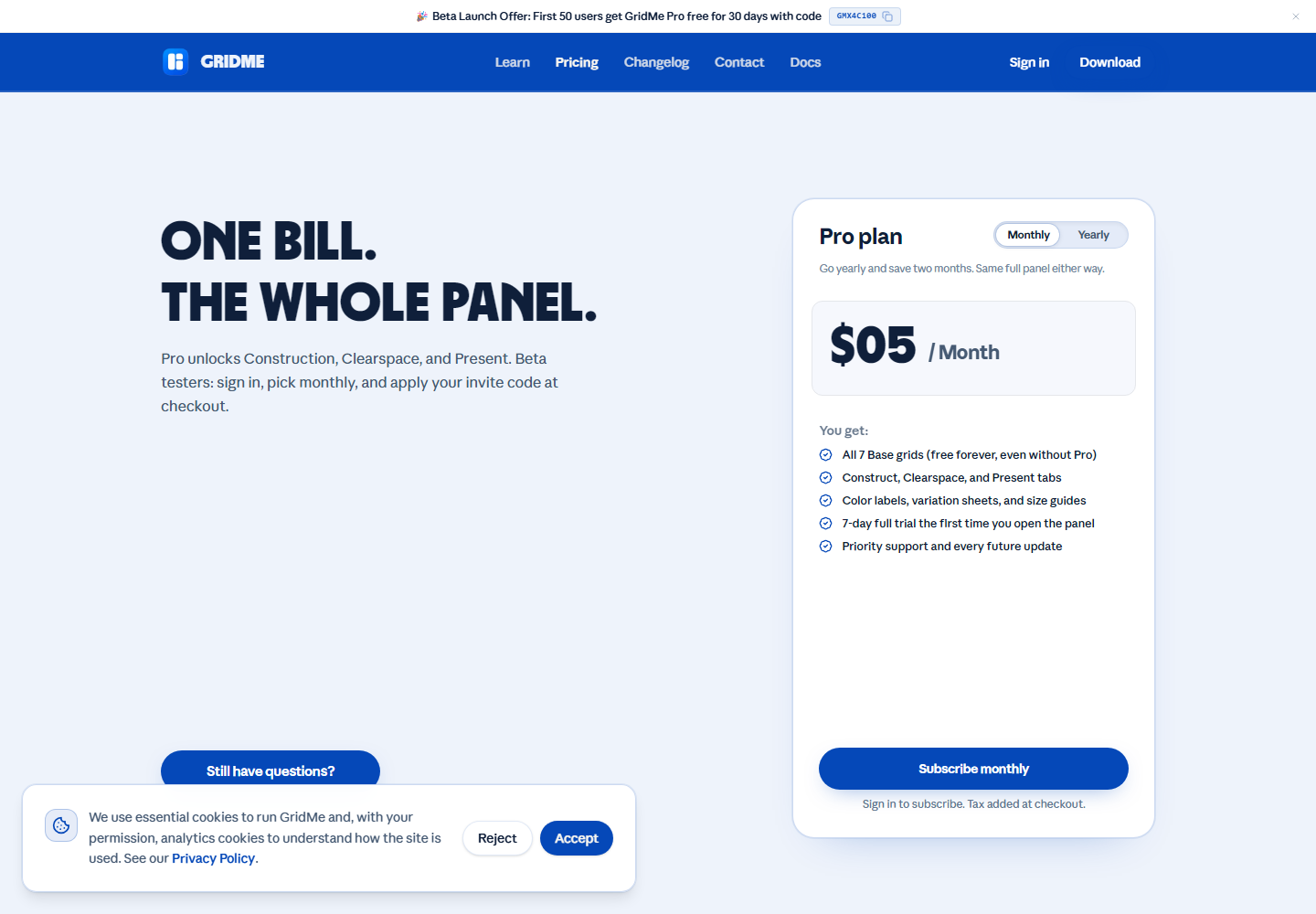 Construct Grids for Meaningful Logos pricing