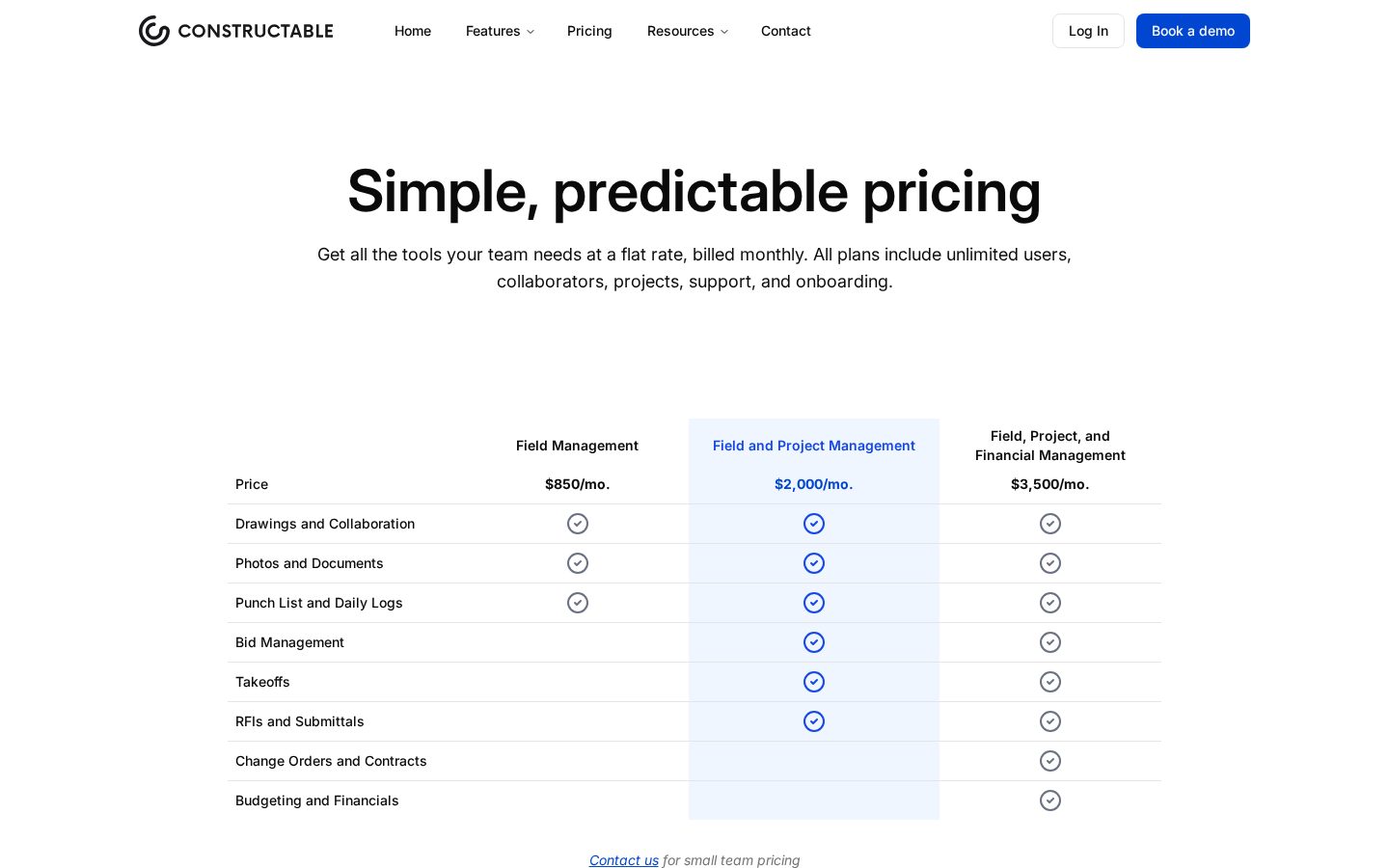 Constructable Pricing
