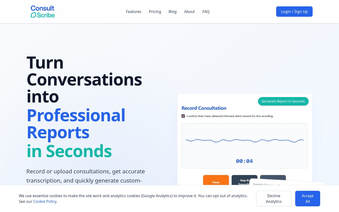 ConsultScribe Homepage