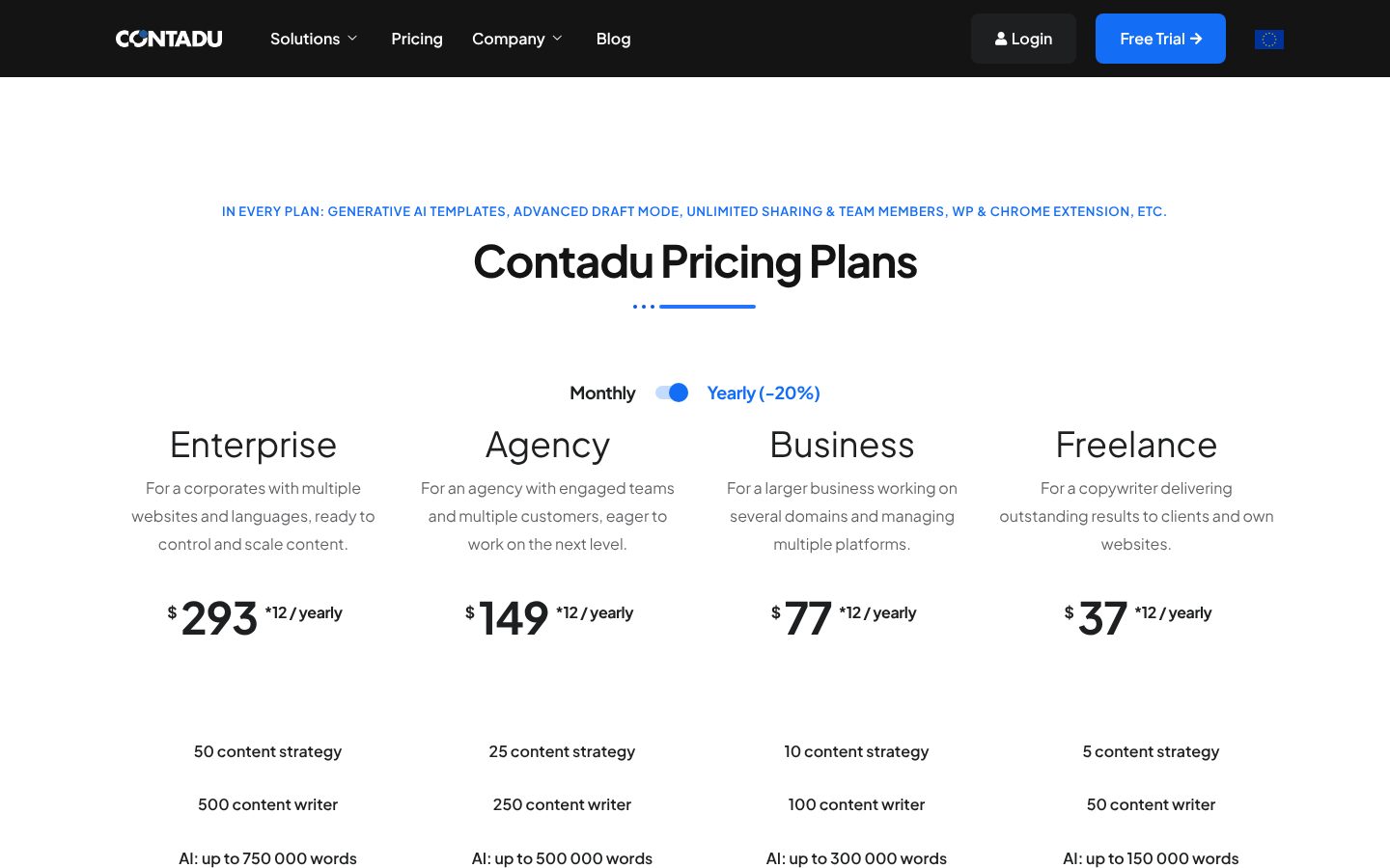 Contadu Pricing