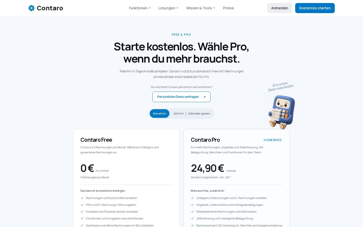 Contaro Pricing