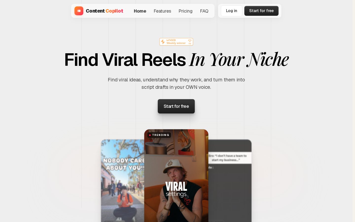 Content Copilot Homepage