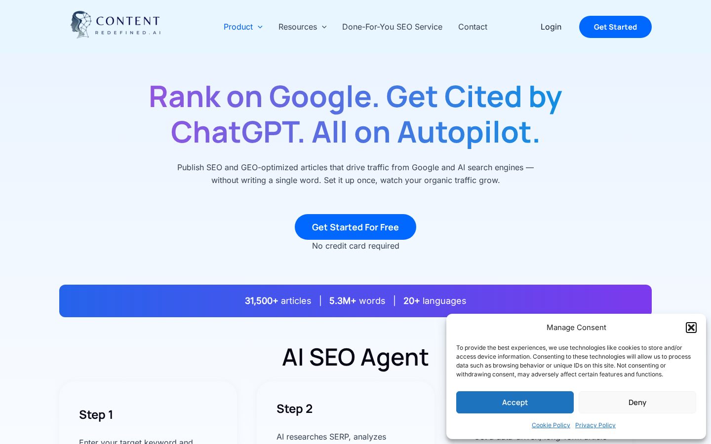 Content Redefined Homepage