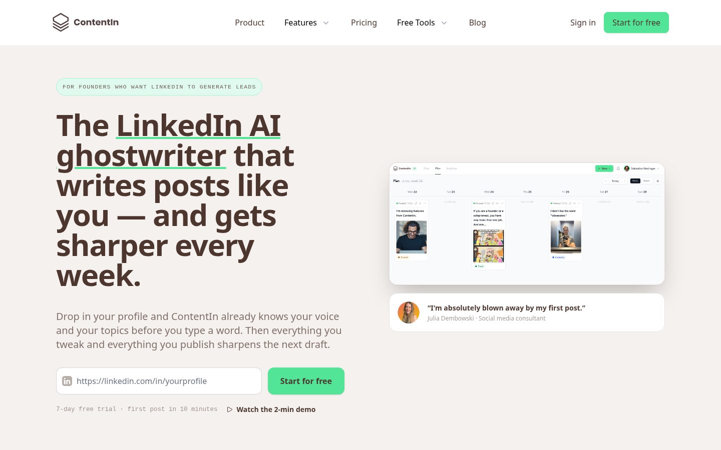 ContentIn Homepage