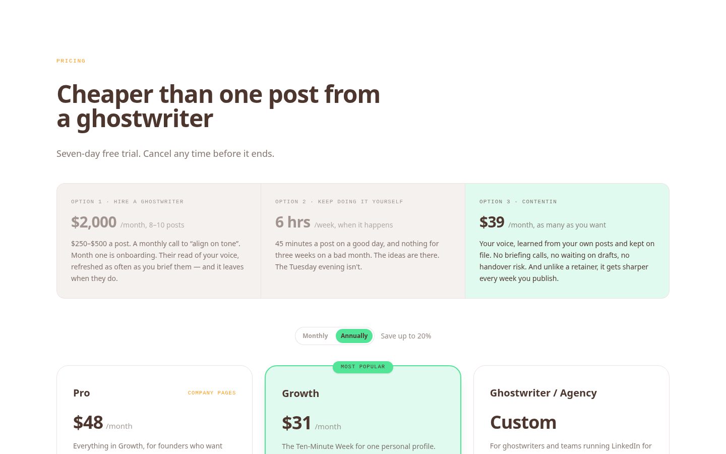 ContentIn Pricing