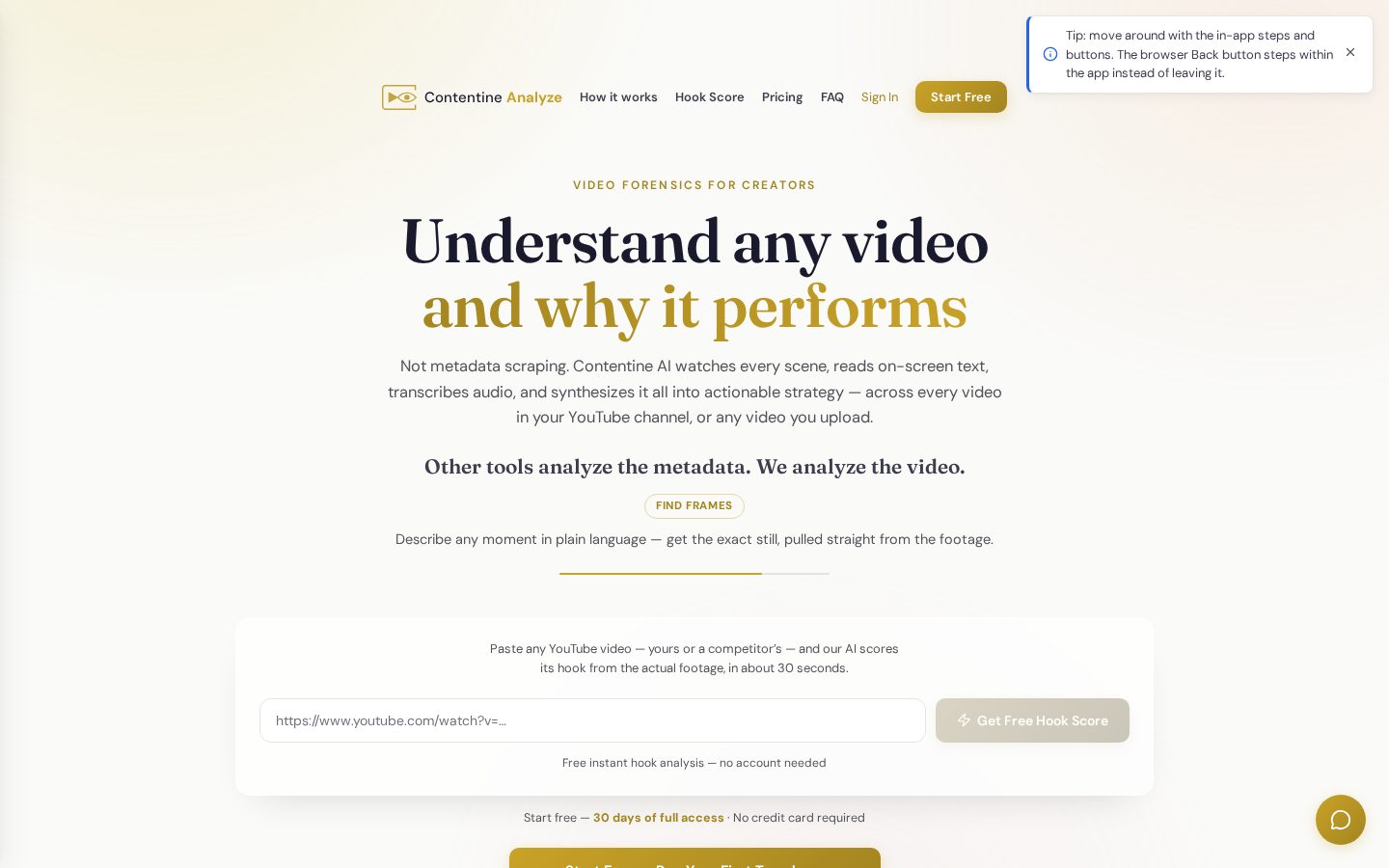 Contentine Analyze Homepage