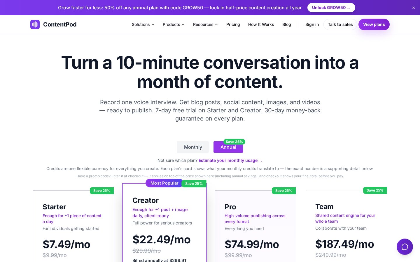 ContentPod Pricing