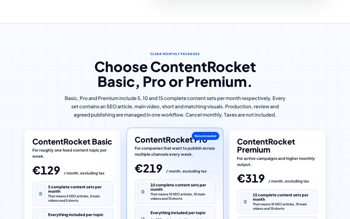 ContentRocket Pricing