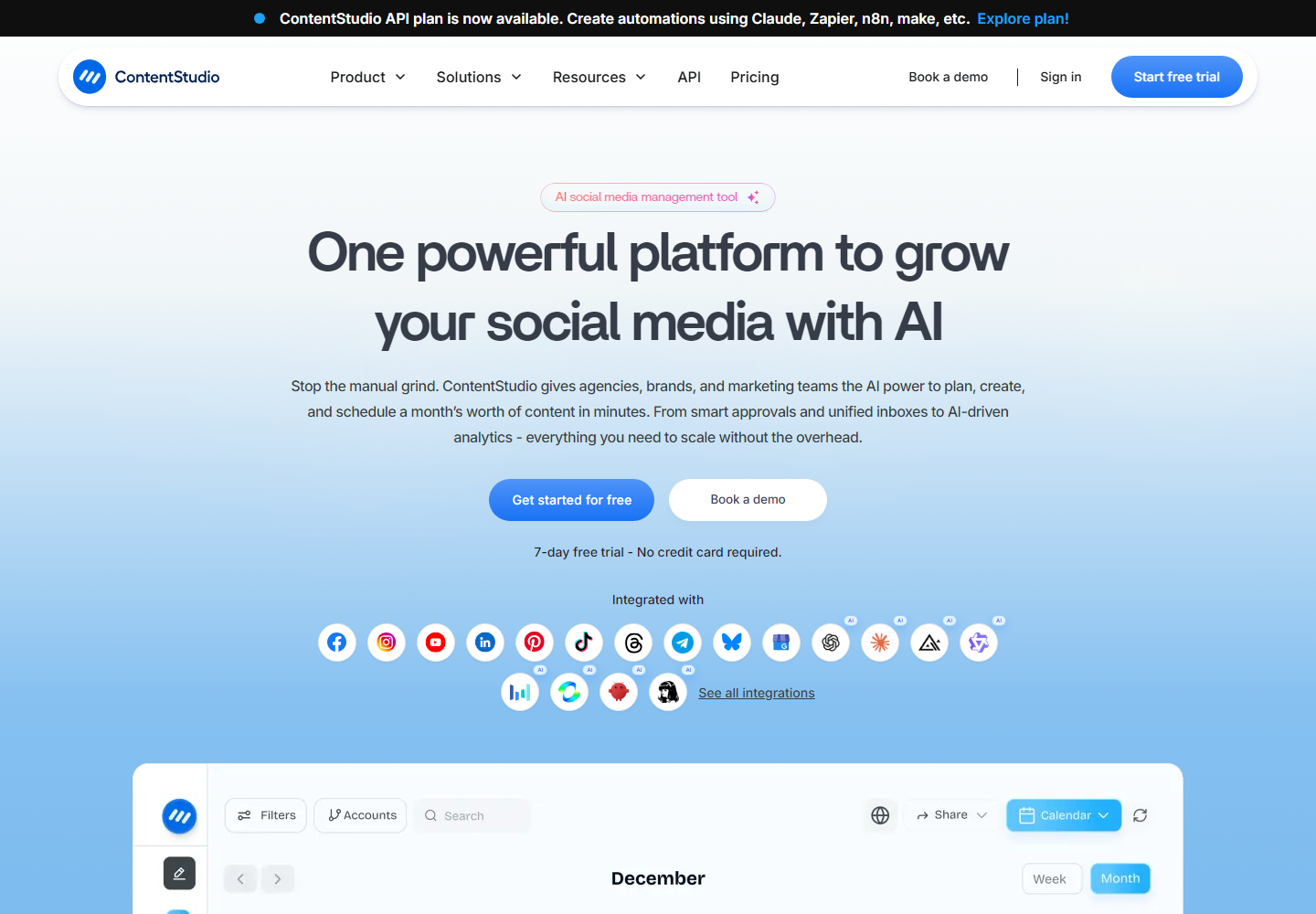 ContentStudio homepage