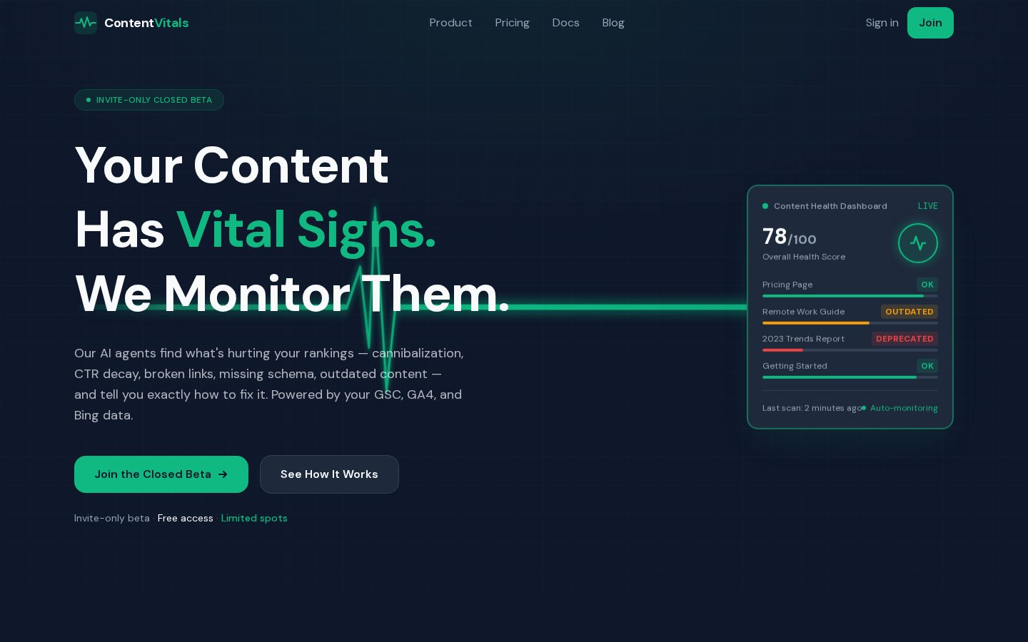 ContentVitals Homepage