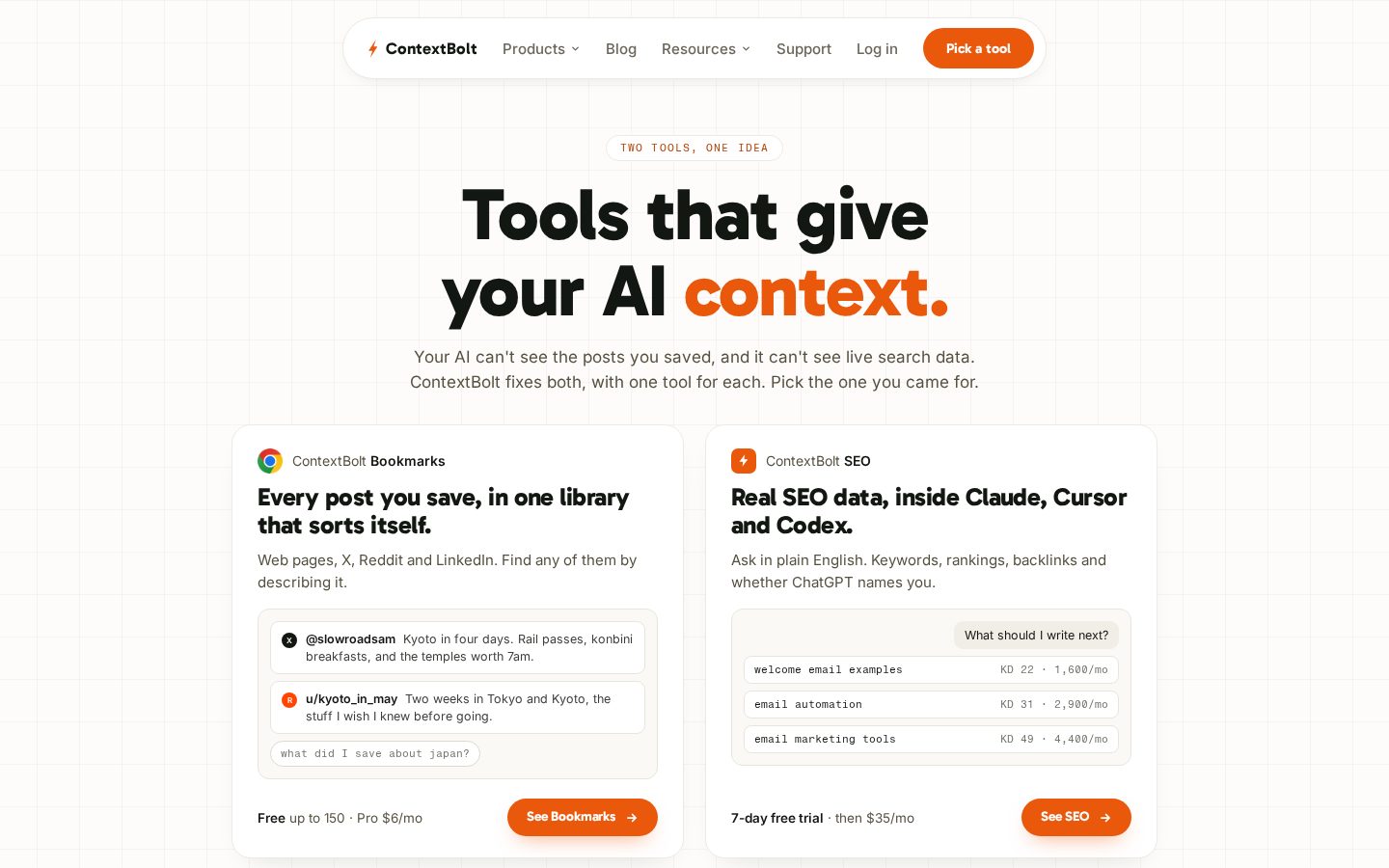 ContextBolt Homepage