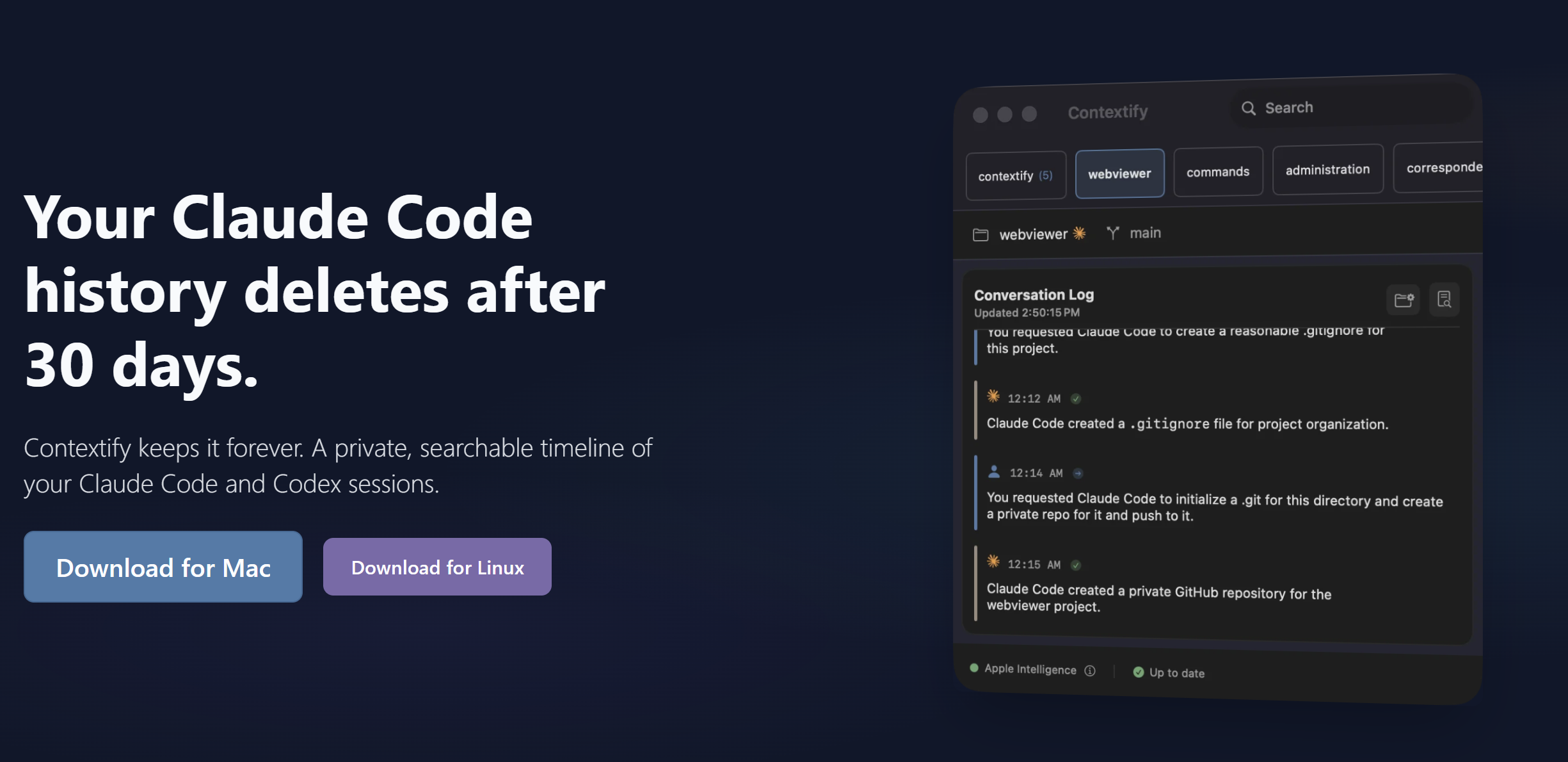 Homepage screenshot