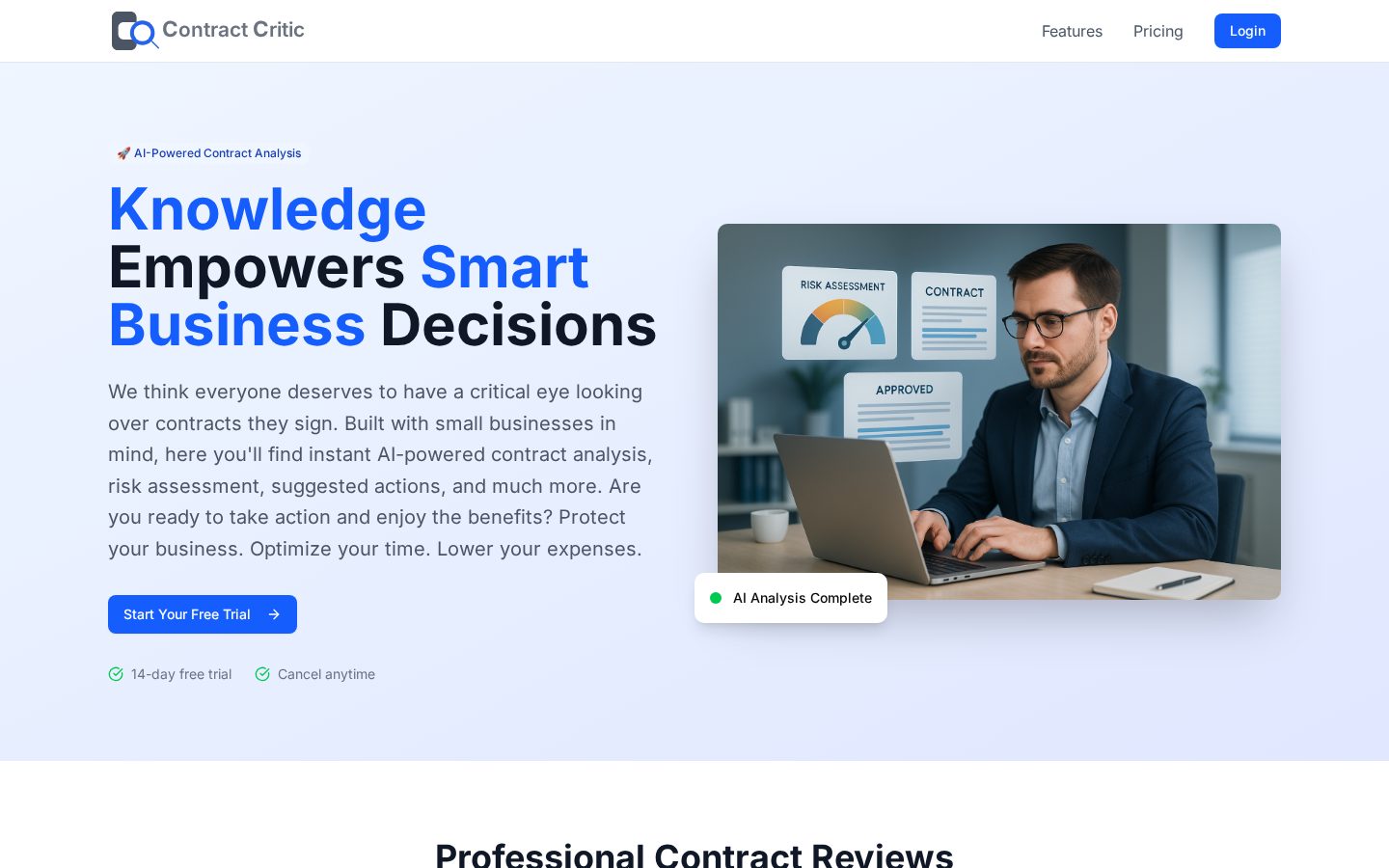Contract Critic Homepage