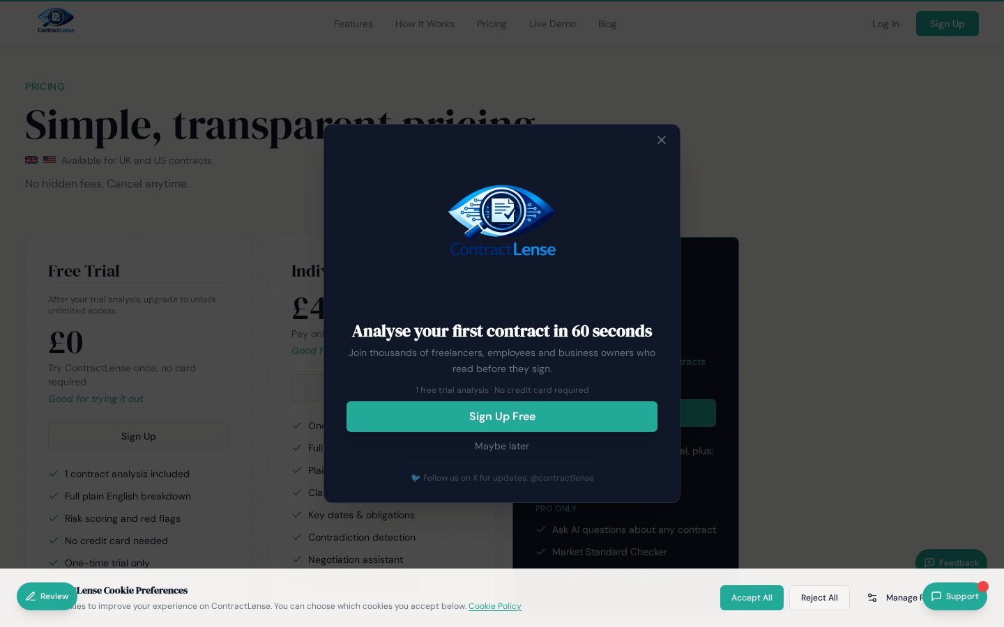ContractLense Pricing