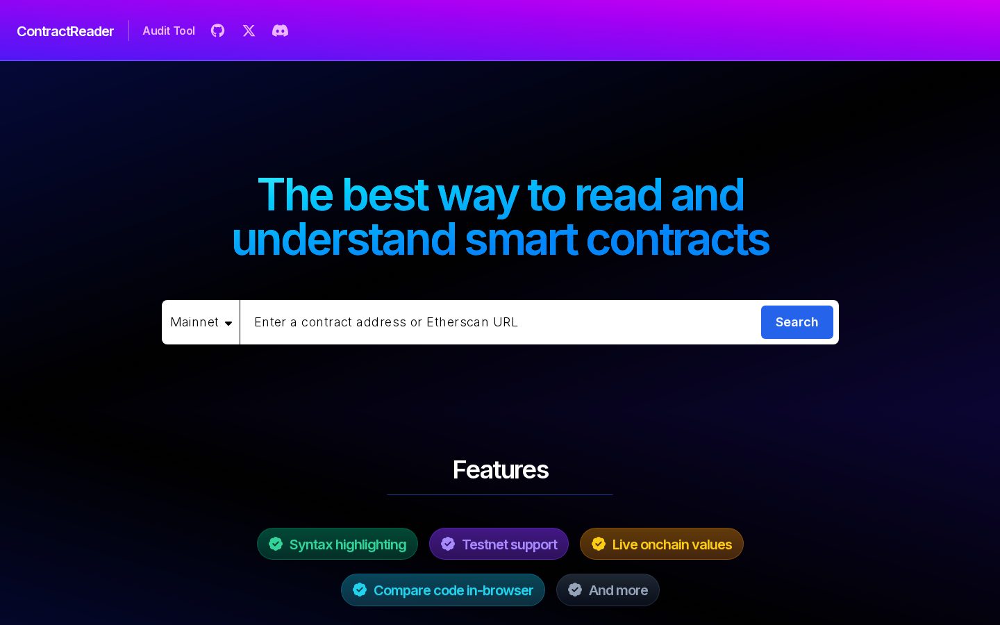 ContractReader Homepage
