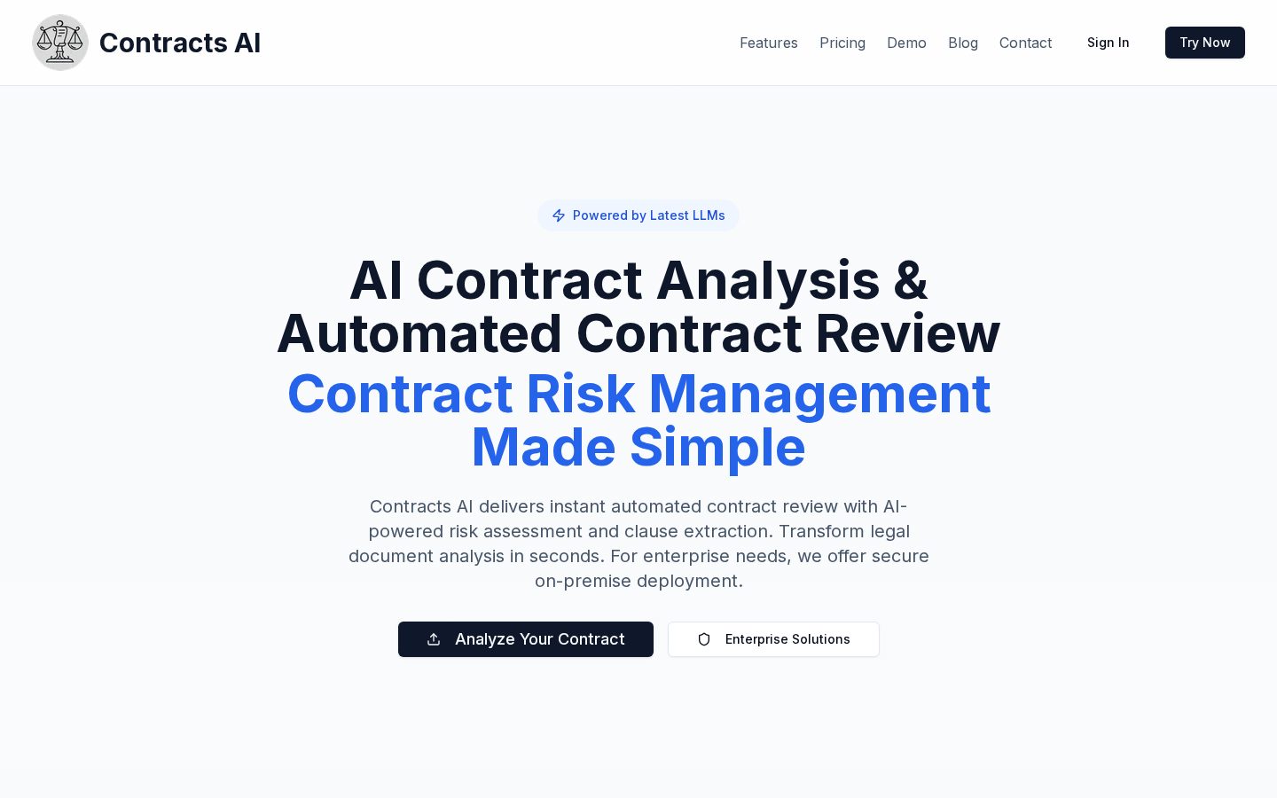 Contracts AI Homepage