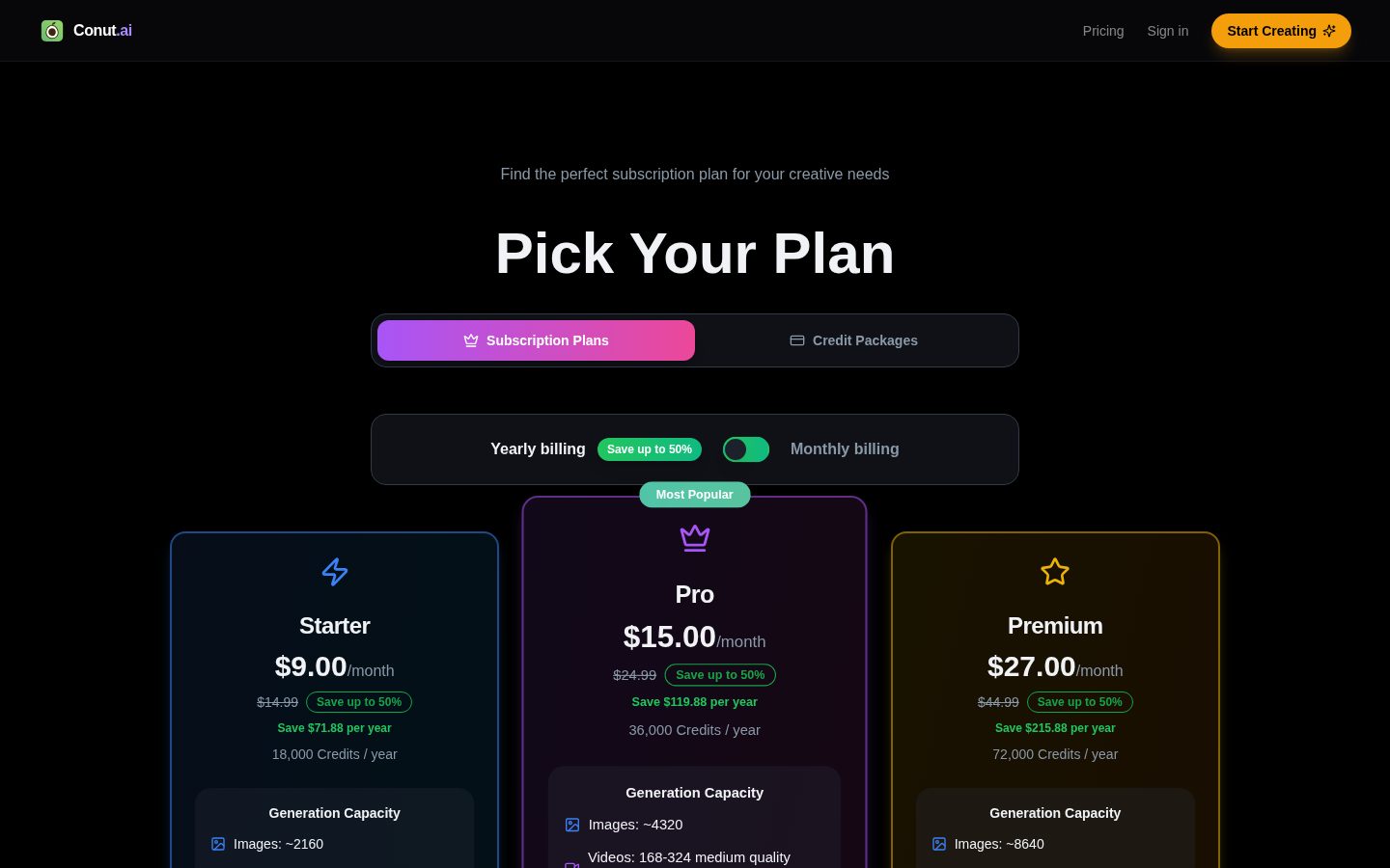 Conutai Pricing