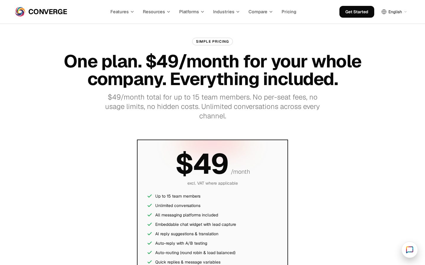 Converge Pricing