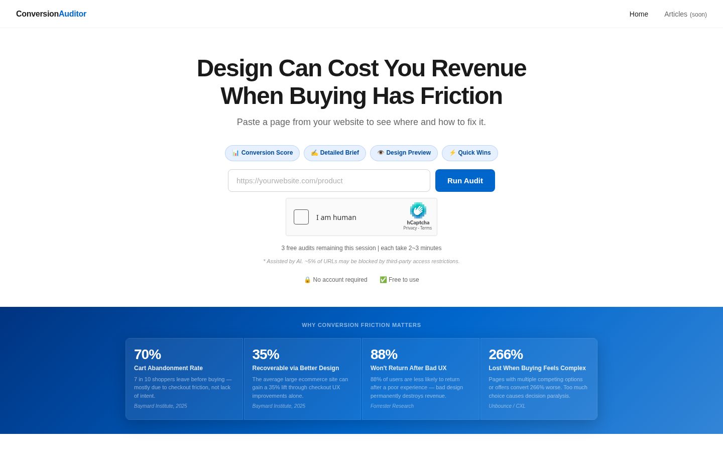 Conversion Auditor Homepage