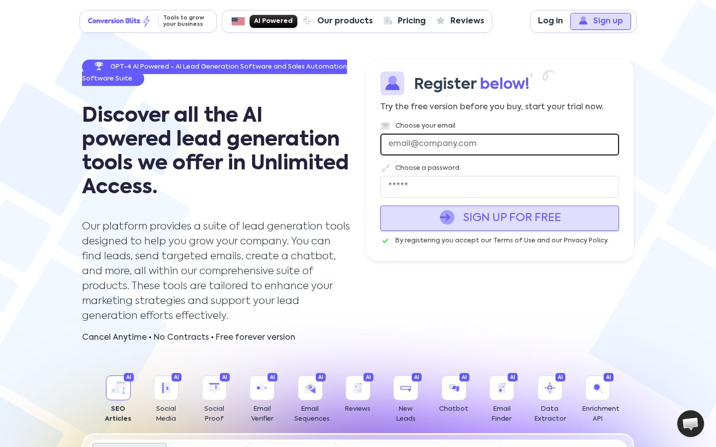 Conversion Blitz Homepage
