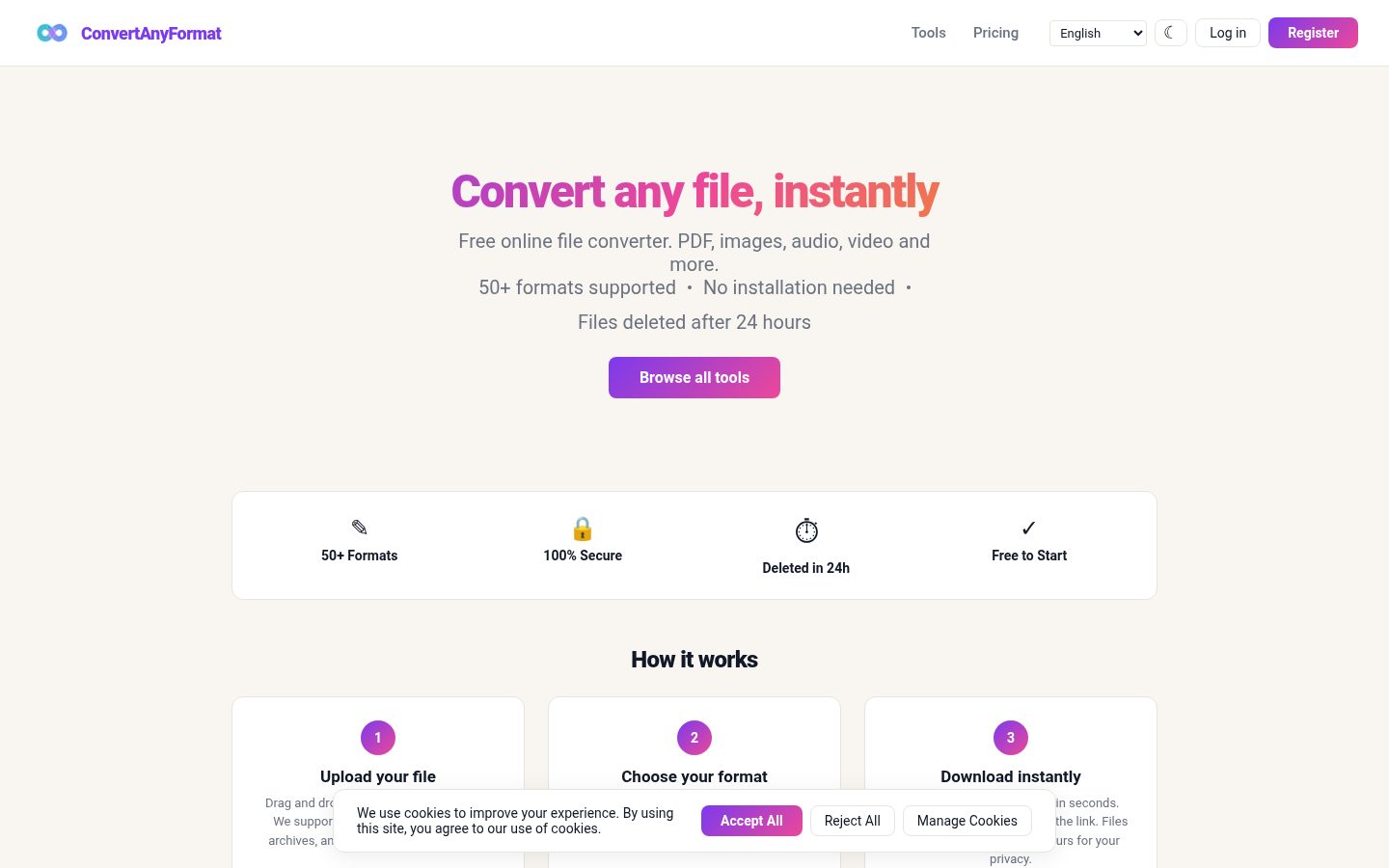 ConvertAnyFormat Homepage