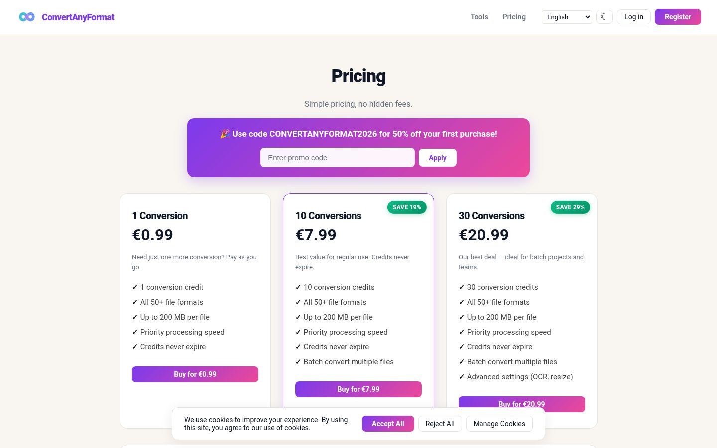 ConvertAnyFormat Pricing