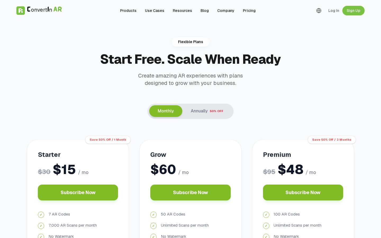 ConvertInAR Pricing
