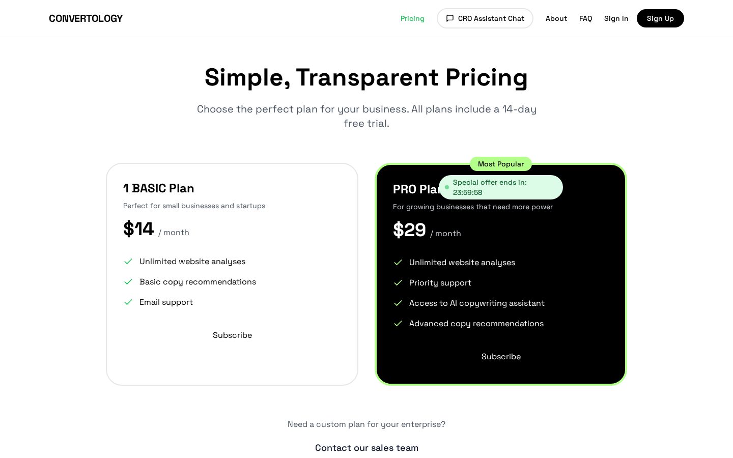 Convertology AI Pricing