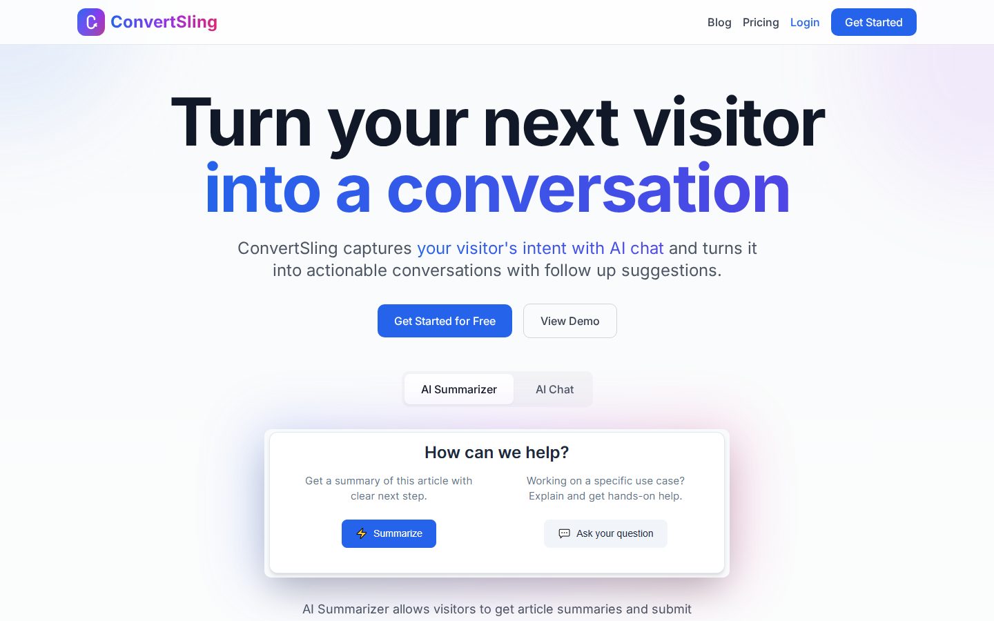 ConvertSling Homepage