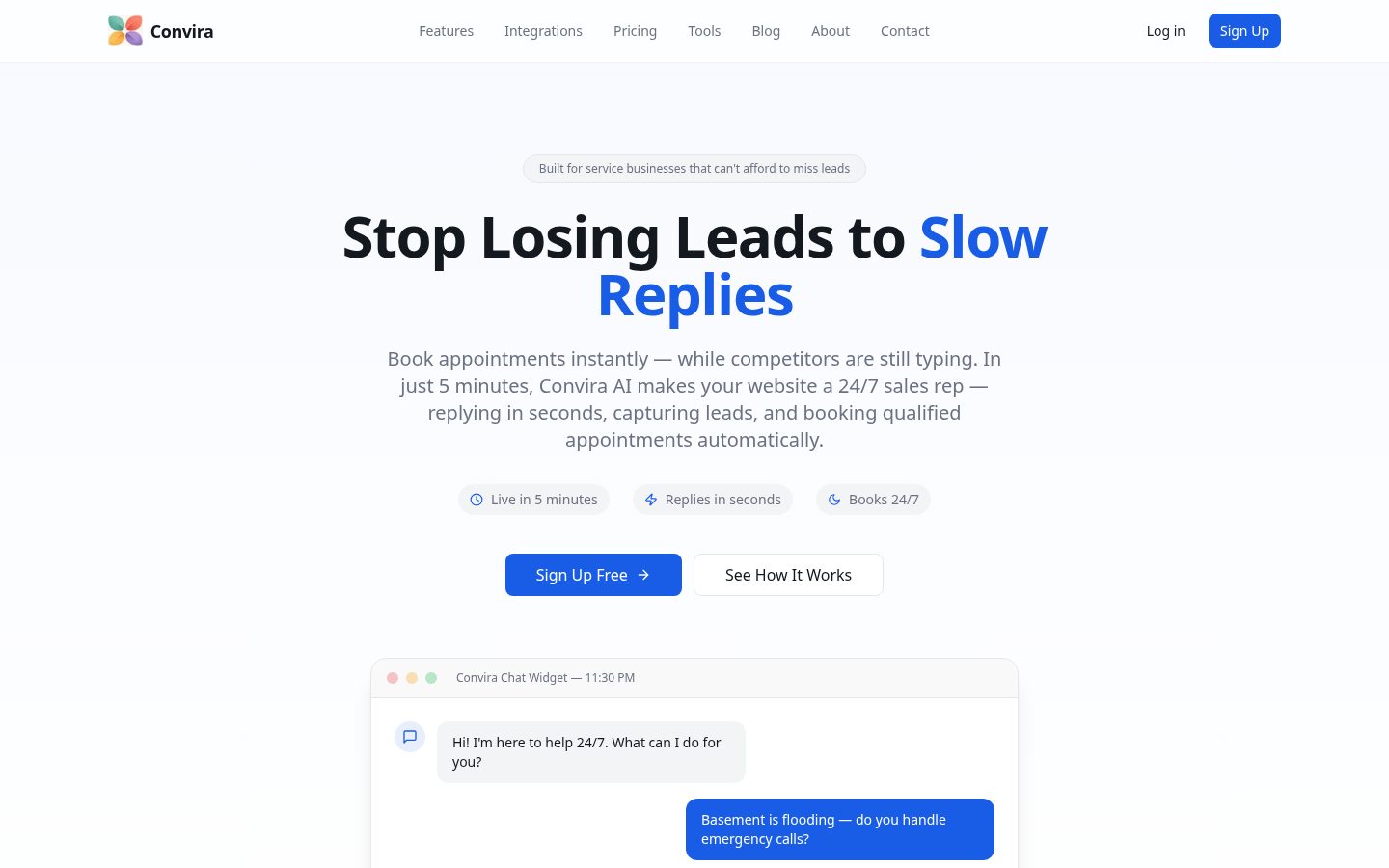 Convira Homepage