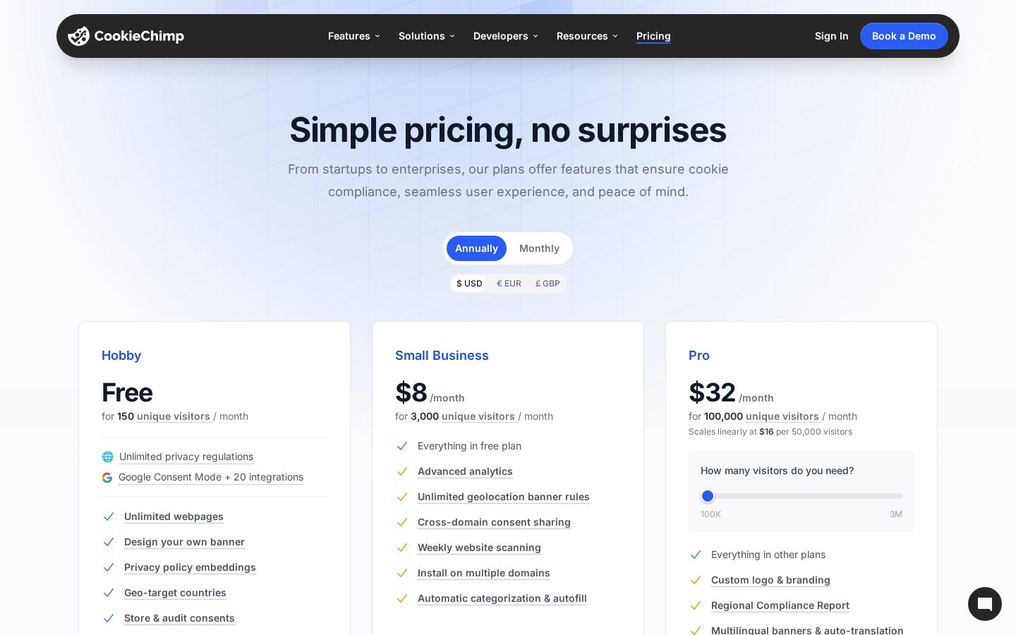 CookieChimp Pricing