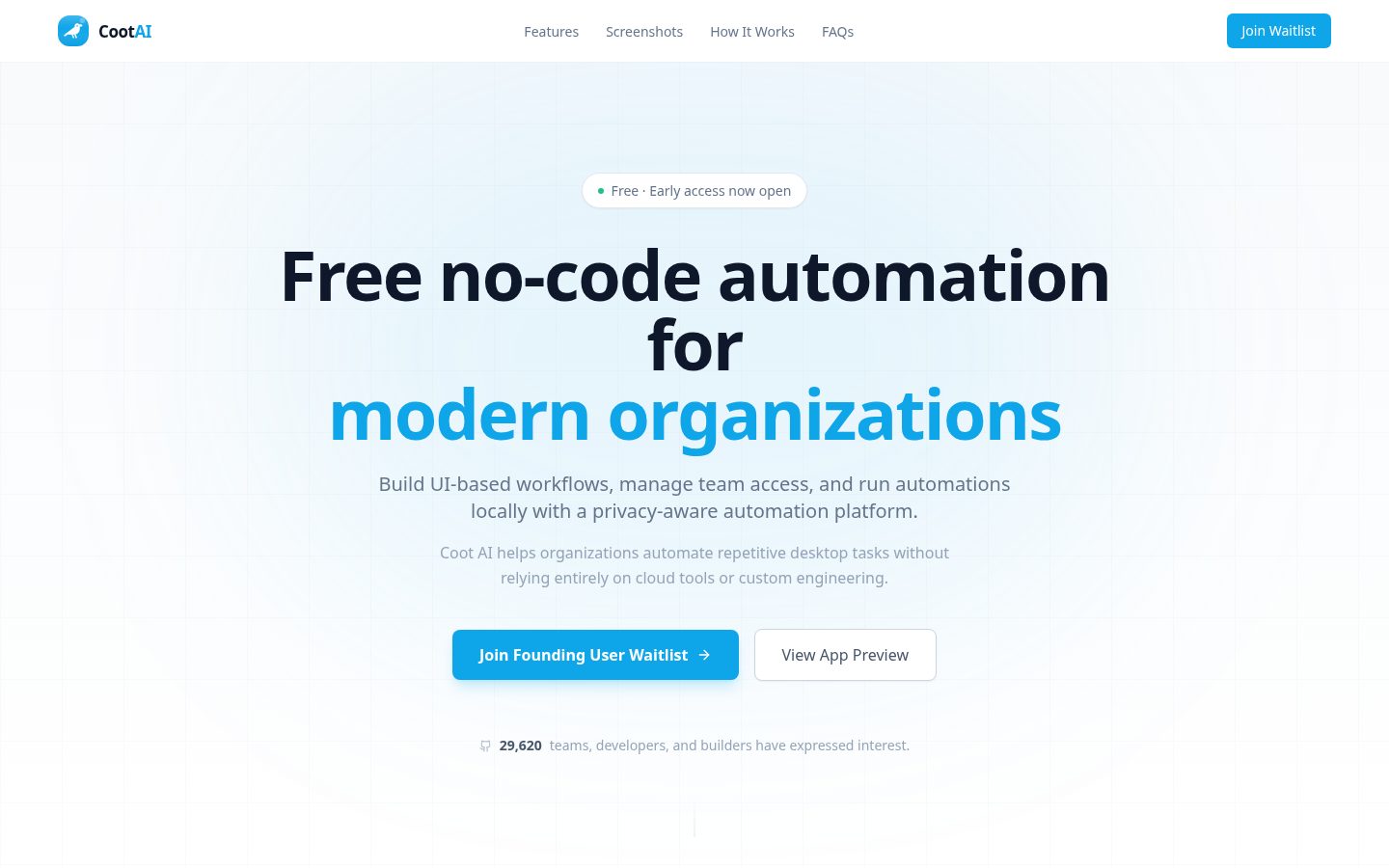 Coot AI Homepage