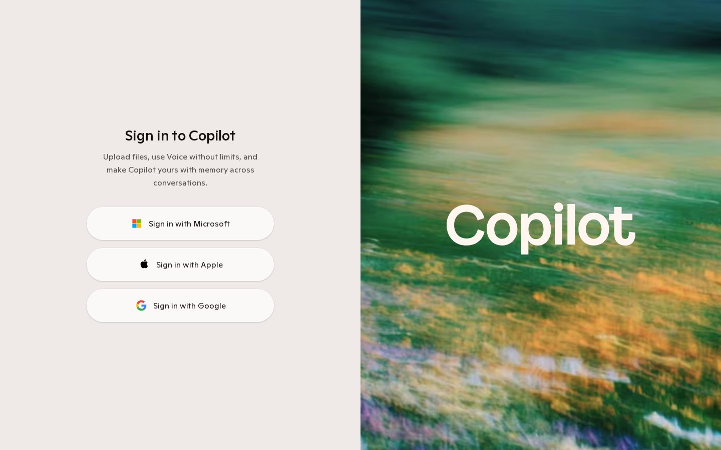 Copilot Homepage