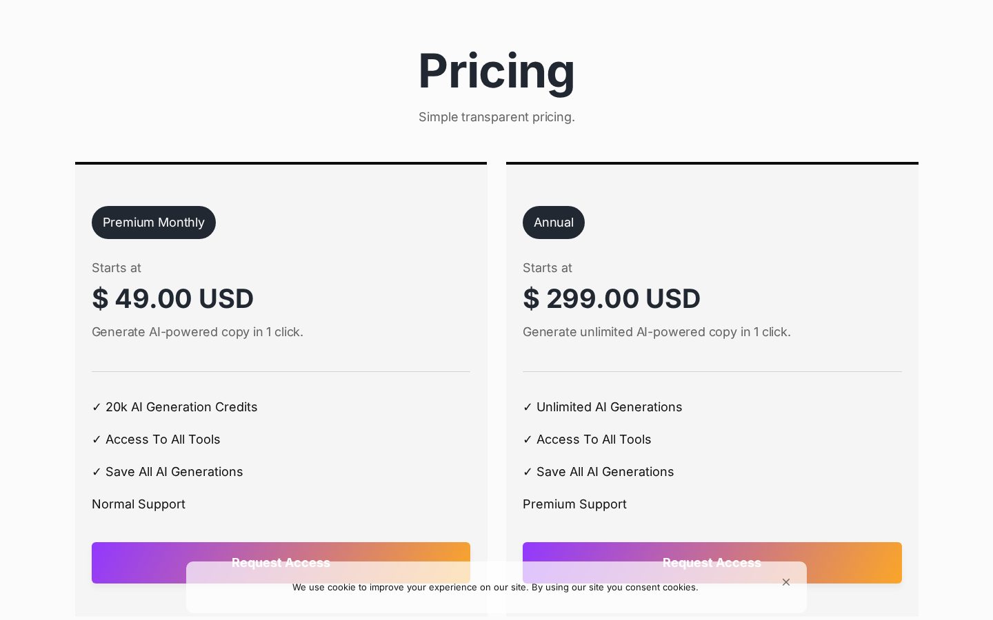 Copy Shark Pricing