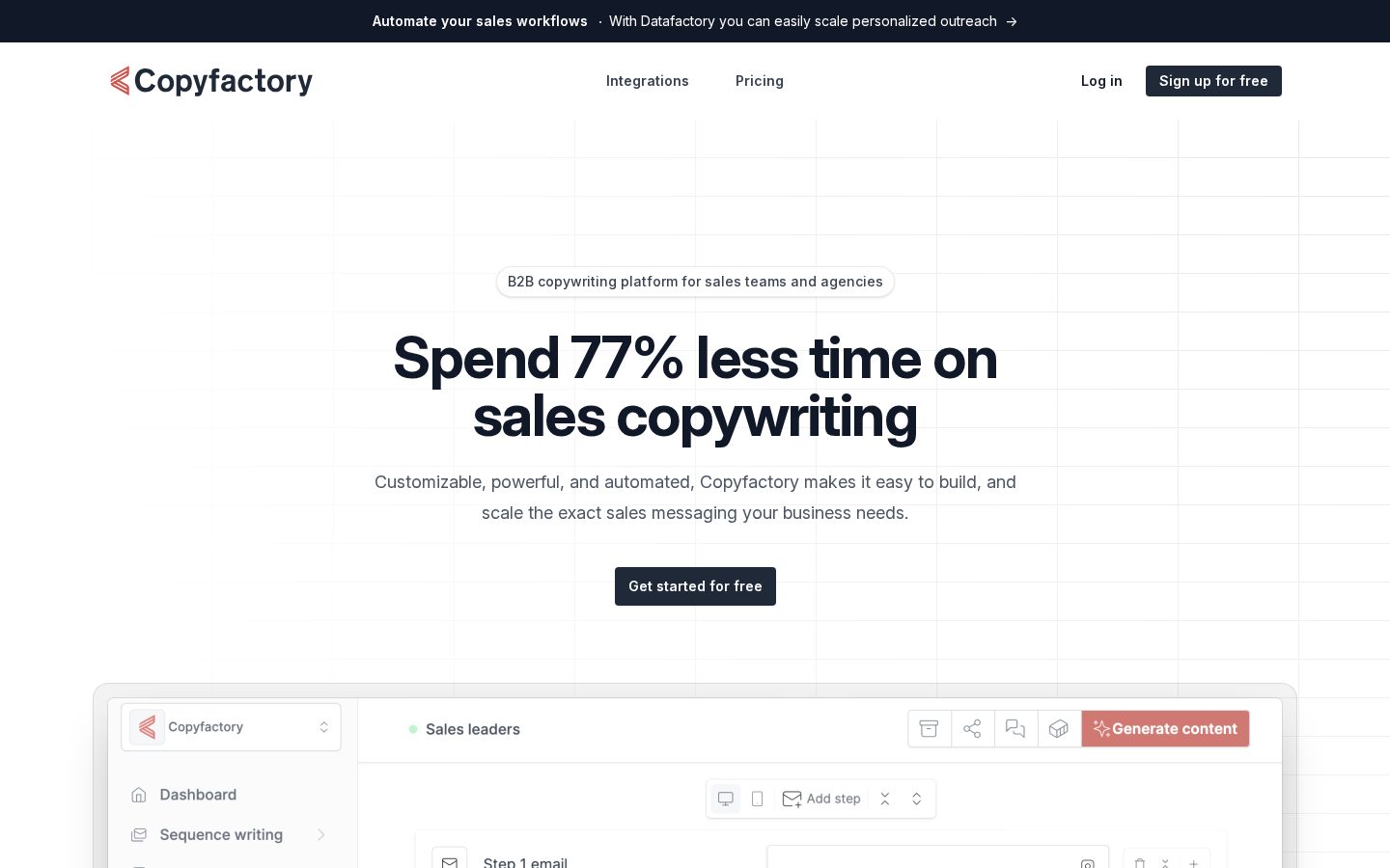 Copyfactory Homepage