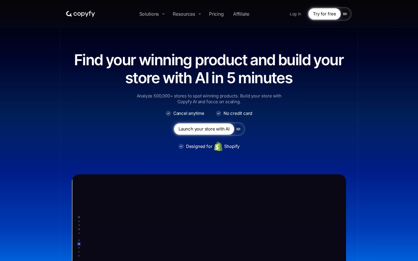 Copyfy Homepage