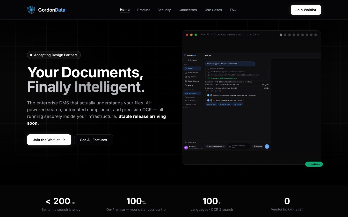 CordonData Homepage