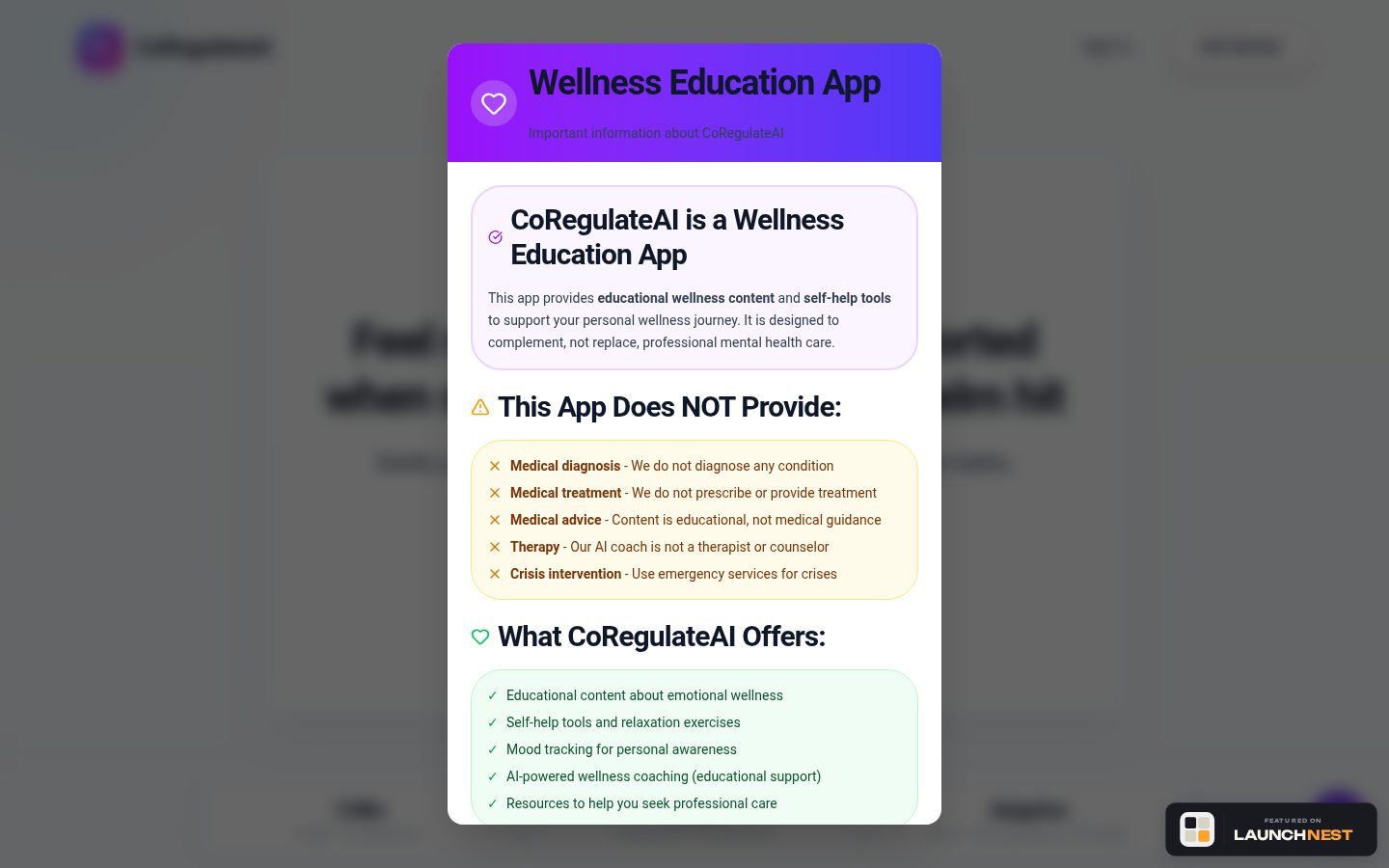 CoRegulateAI Homepage