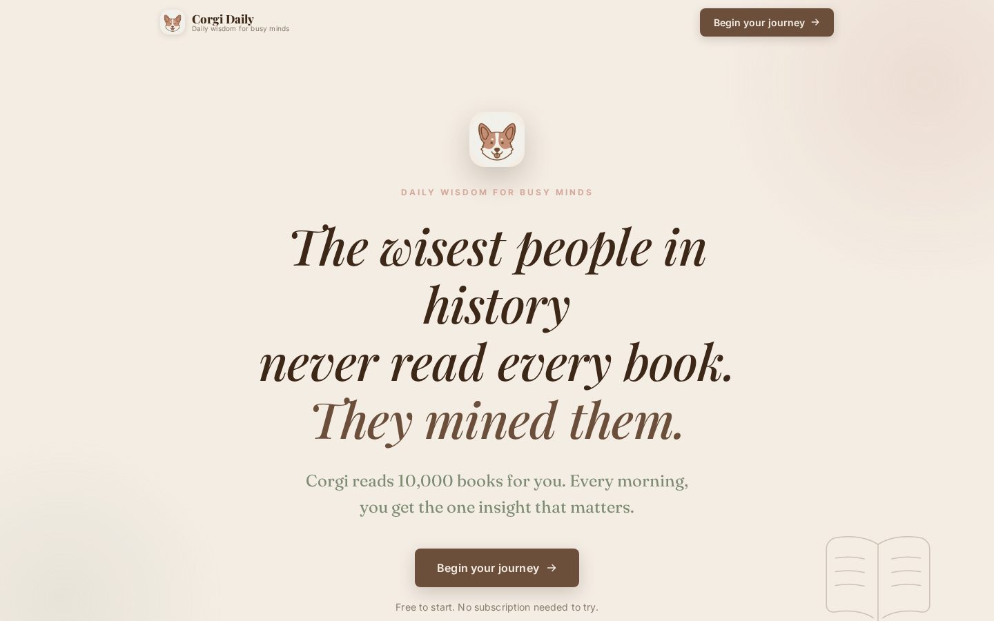 Corgi AI Homepage