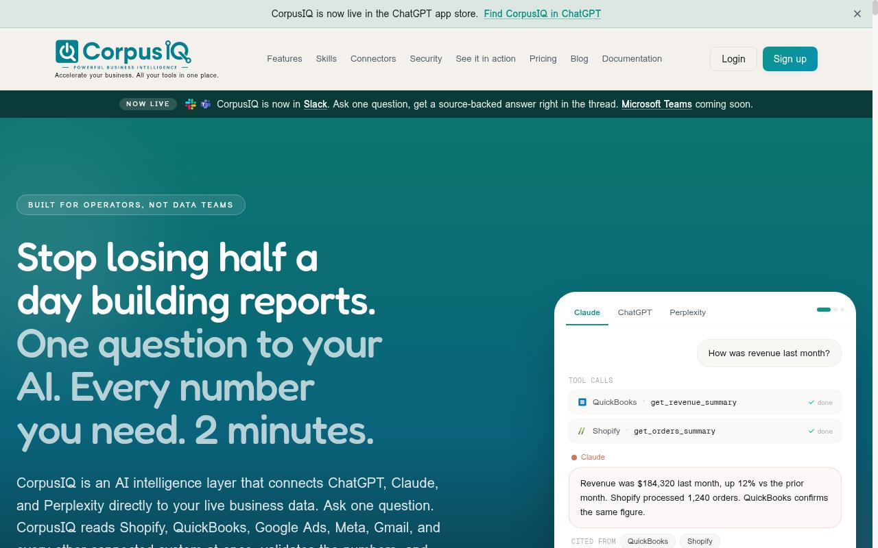 CorpusIQ Homepage