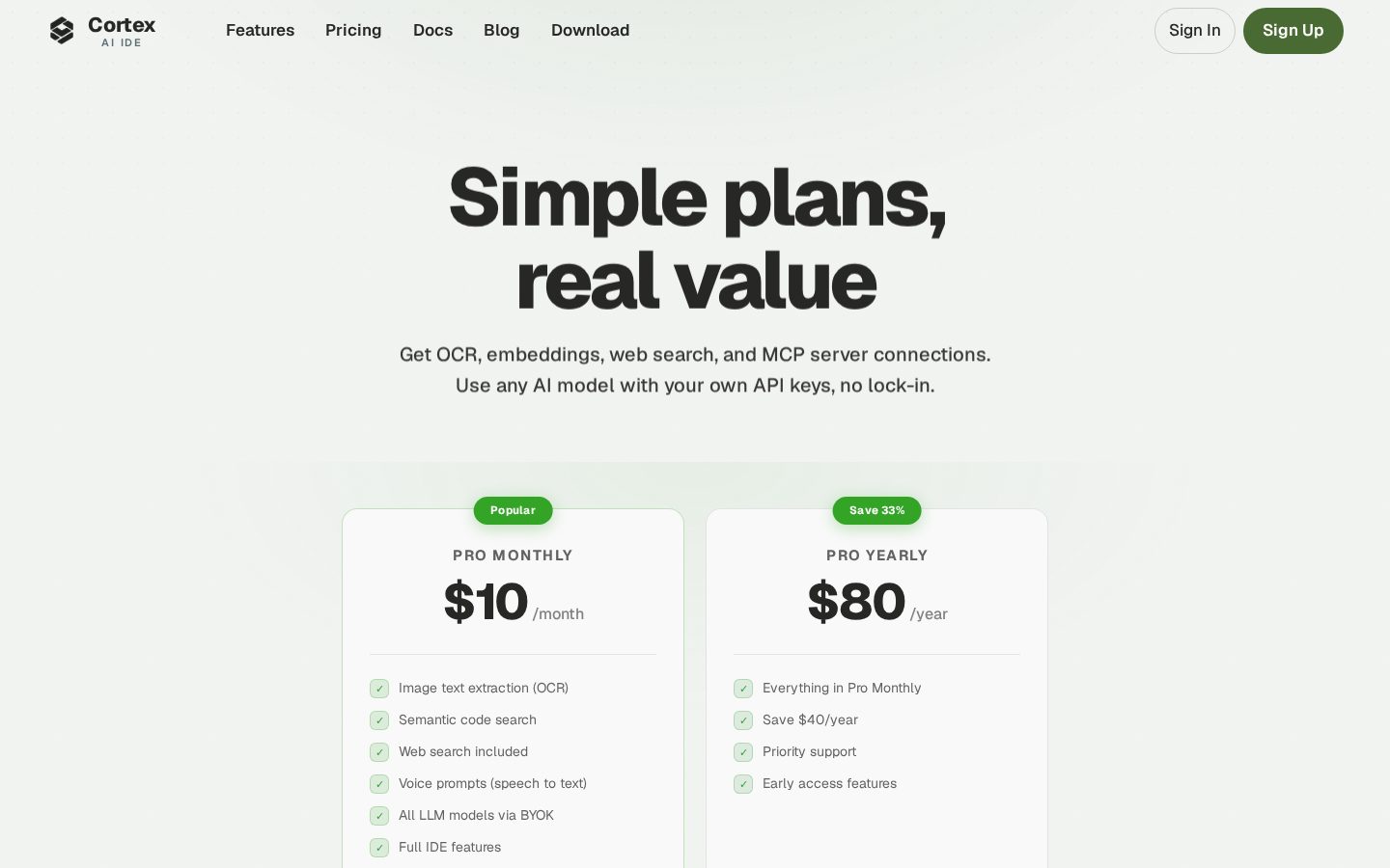 Cortex AI IDE Pricing